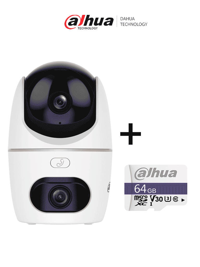 DAHUA PAQUETE Cámara IP-HPT1539DD-STW-5E2-IL/PT Dual de 10 MP/2 Lentes de 3k/ 30 de IR y Luz Visible/ Botón de Llamada/ Audio 2 vías/ Detección de Humanos y Mascotas/ Disuación activa/ AutoTracking/ Ranura MicroSD + Memoria Micro SD DHI-TF-C100/64GB DAHUA PAQUETE Cámara IP-HPT1539DD-STW-5E2-IL/PT Dual de 10 MP/2 Lentes de 3k/ 30 de IR y Luz Visible/ Botón de Llamada/ Audio 2 vías/ Detección de Humanos y Mascotas/ Disuación activa/ AutoTracking/ Ranura MicroSD + Memoria Micro SD DHI-TF-C100/64GB